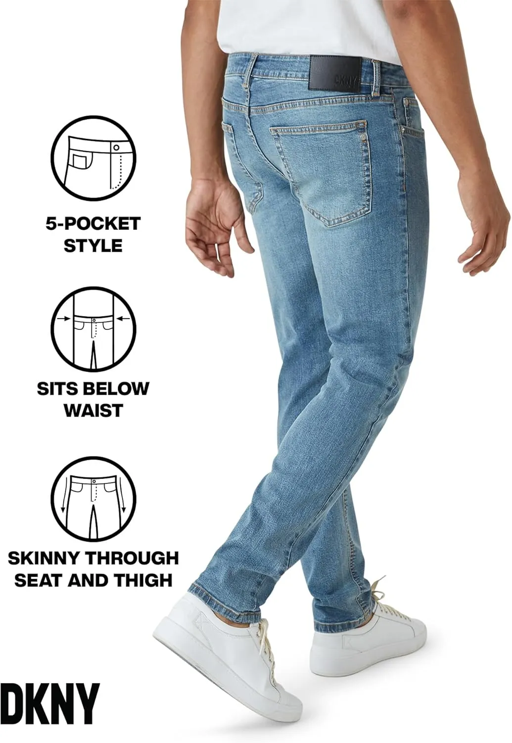 DKNY Jeans for Men - Premium Soft Skinny Fit Mens Stretch Jeans