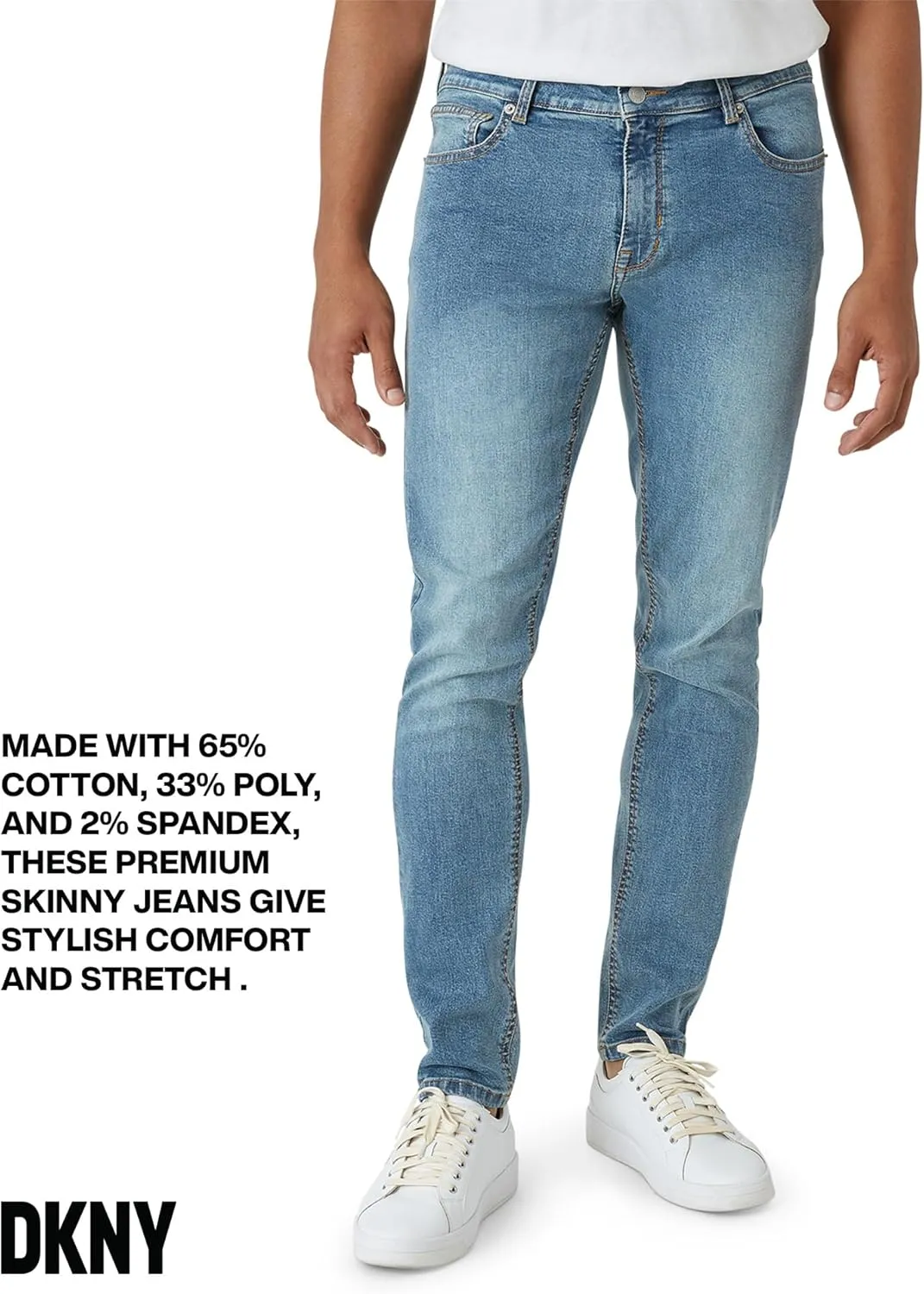 DKNY Jeans for Men - Premium Soft Skinny Fit Mens Stretch Jeans