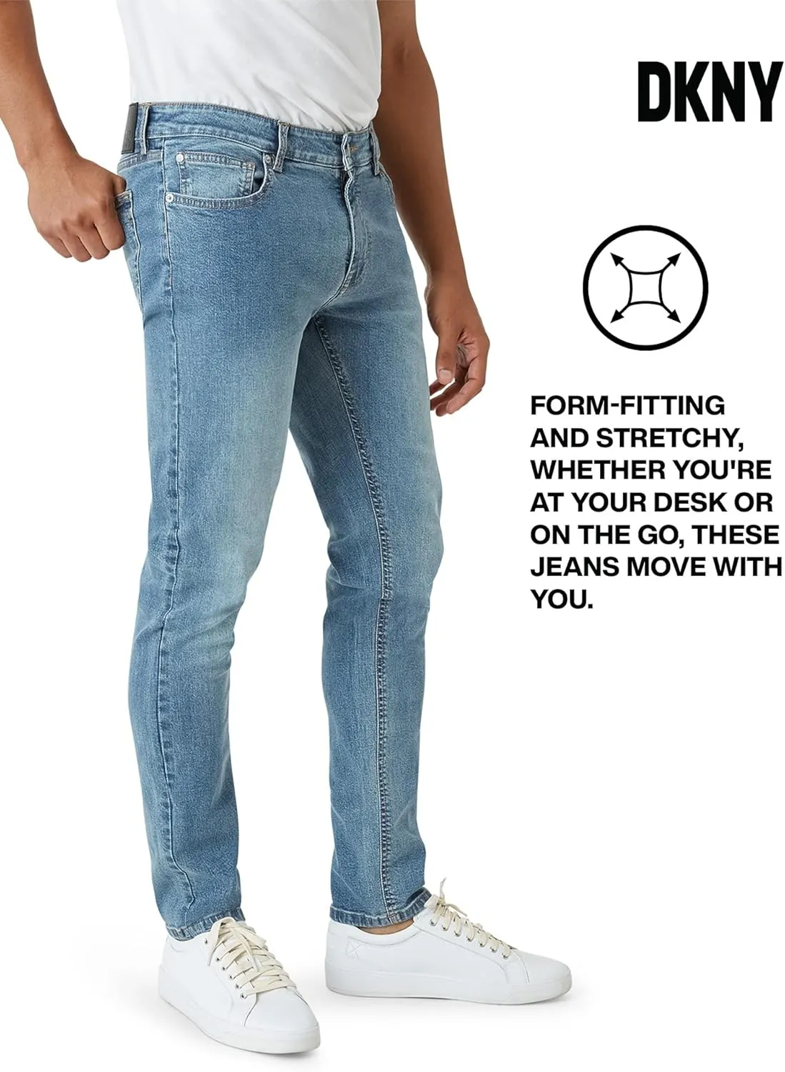 DKNY Jeans for Men - Premium Soft Skinny Fit Mens Stretch Jeans