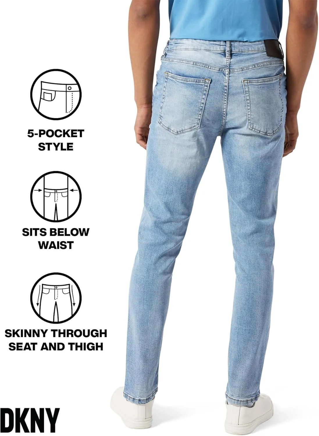 DKNY Jeans for Men - Premium Soft Skinny Fit Mens Stretch Jeans