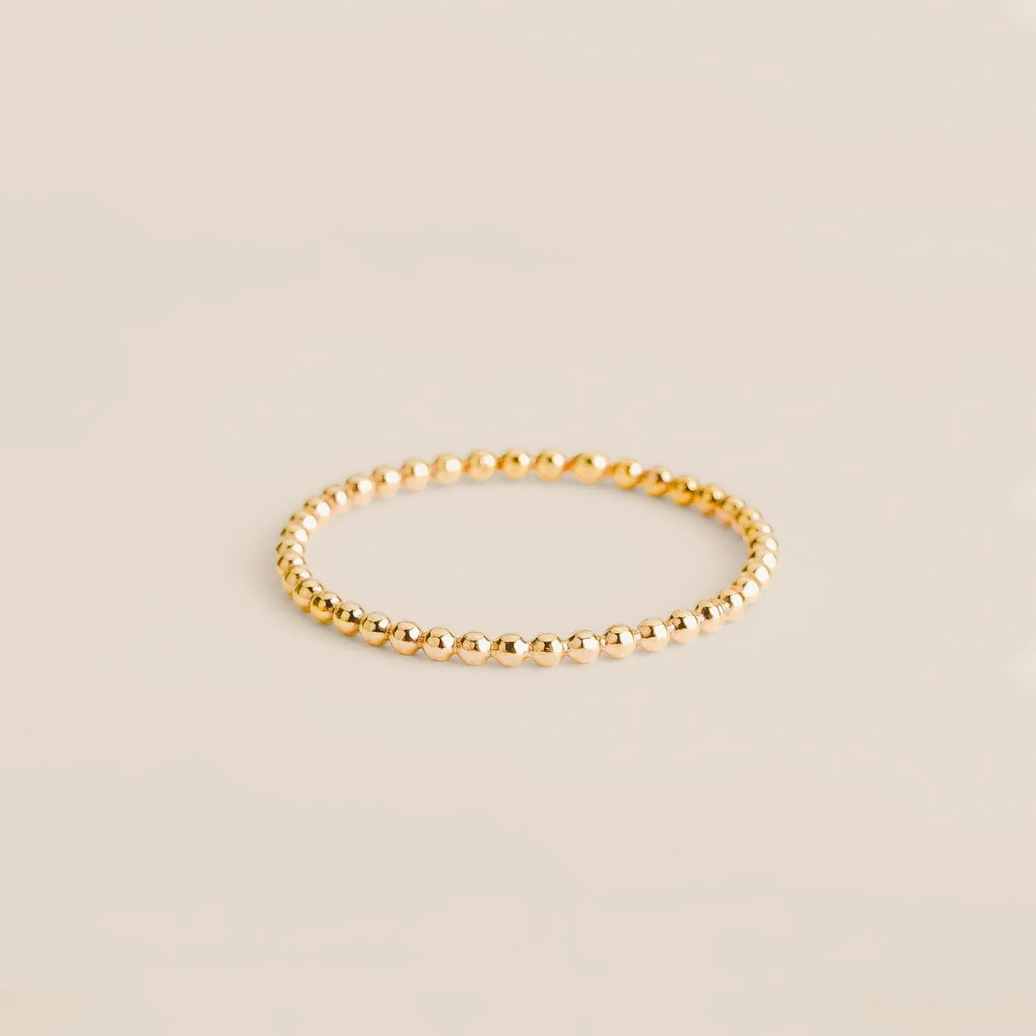 Dot Stacking Ring | Silver, Gold, or Rose Gold | Dotted Beaded Stackable Ring Band | Skinny Thin Bands Midi Ring Thumb Ring | USA Sizes 2-12 (5, 14K Gold Fill)
