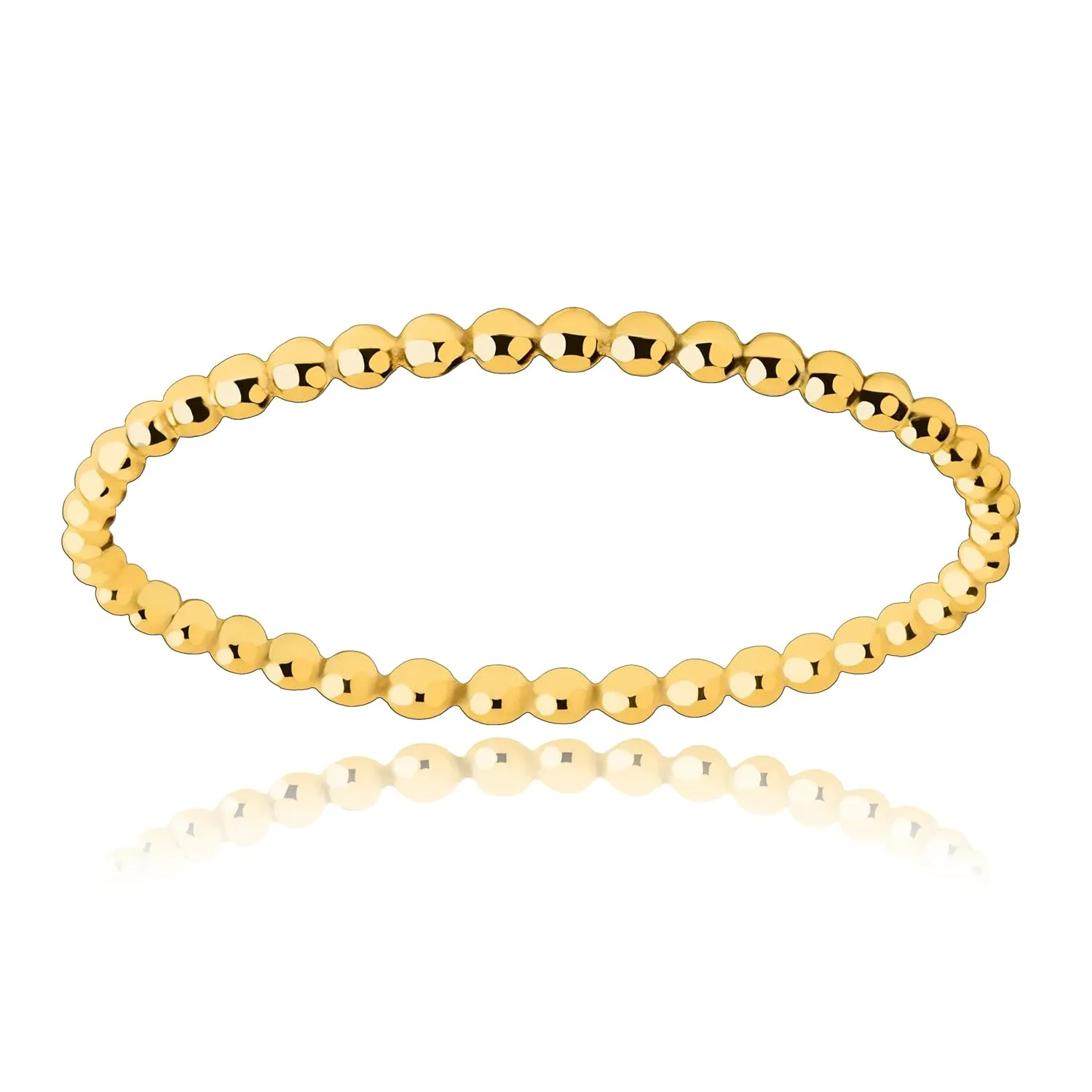 Dot Stacking Ring | Silver, Gold, or Rose Gold | Dotted Beaded Stackable Ring Band | Skinny Thin Bands Midi Ring Thumb Ring | USA Sizes 2-12 (5, 14K Gold Fill)