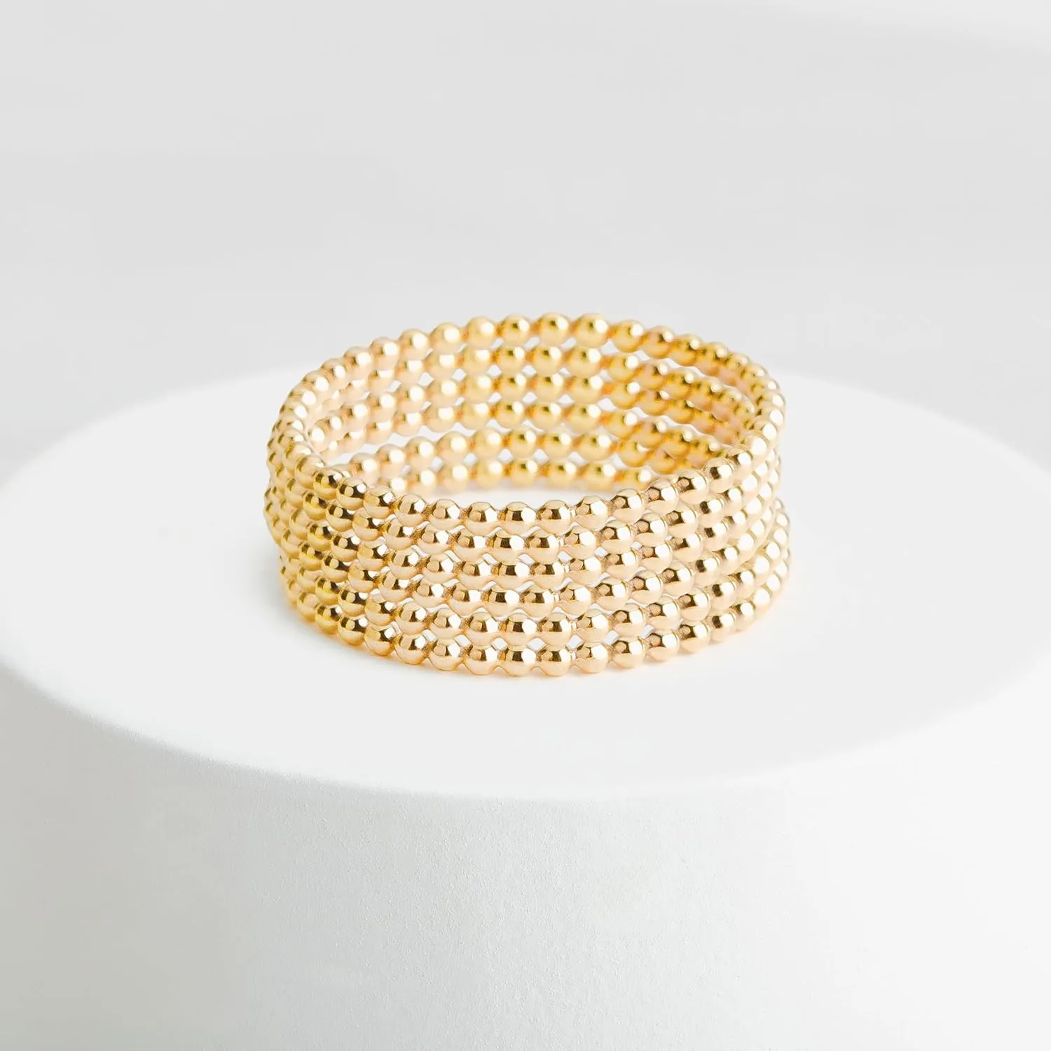 Dot Stacking Ring | Silver, Gold, or Rose Gold | Dotted Beaded Stackable Ring Band | Skinny Thin Bands Midi Ring Thumb Ring | USA Sizes 2-12 (5, 14K Gold Fill)