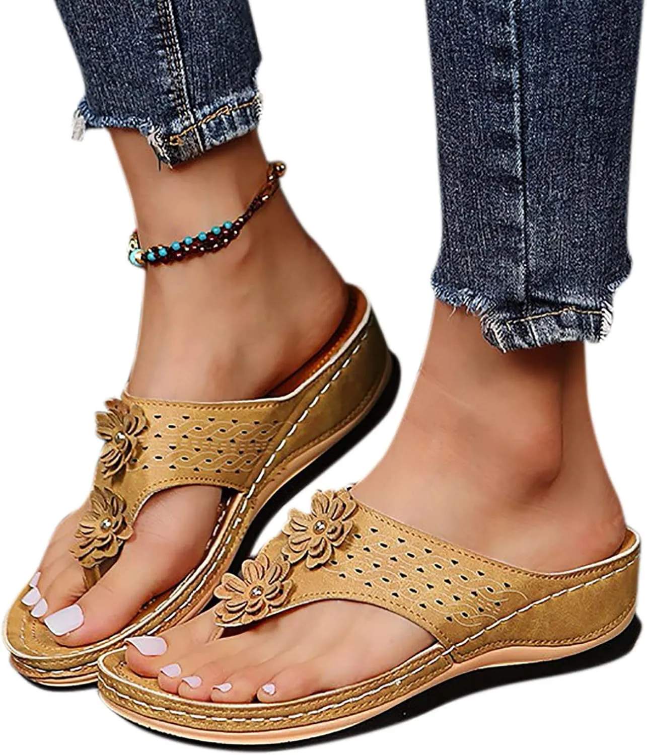 Eduavar Orthopedic Sandals for Women, Black Sandals Women Wide Width Open Toe Sandals Comfy Platform Sandals Travel Shoes