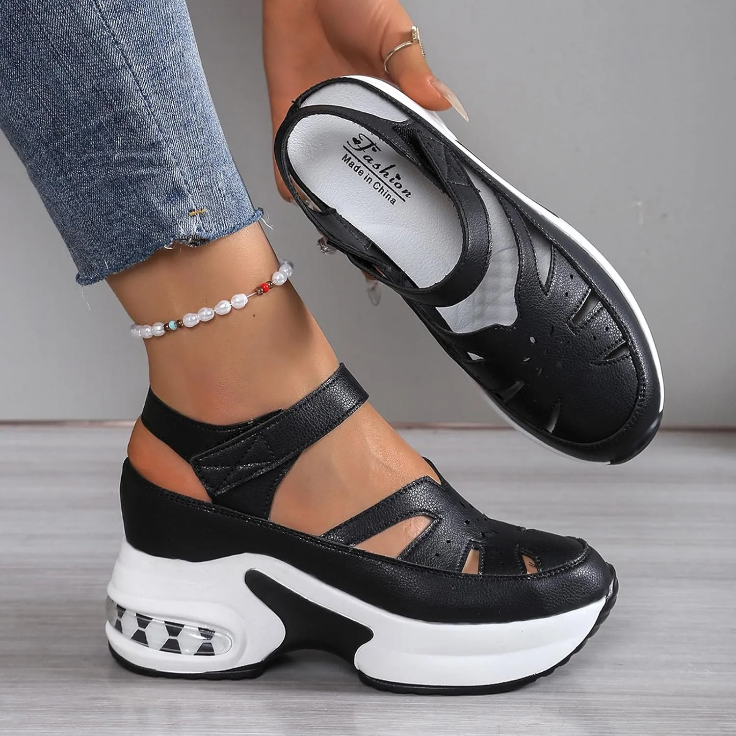 Eduavar Sandals for Women 2025 Sport Athletic Outdoor Summer Sandals Closed Toe Walking Hollow out Shoes with Arch Support