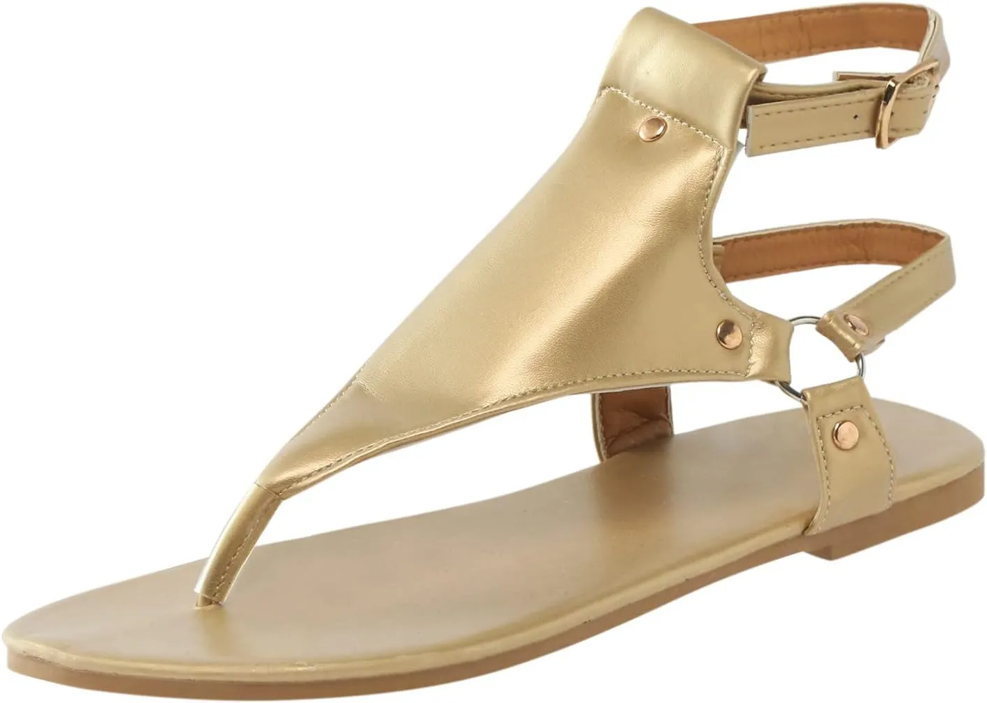 Eduavar Sandals Women Dressy Summer Flat, Beach Sandals for Women Summer Open Toe Flip Flops Thong Sandals with Buckle Strap