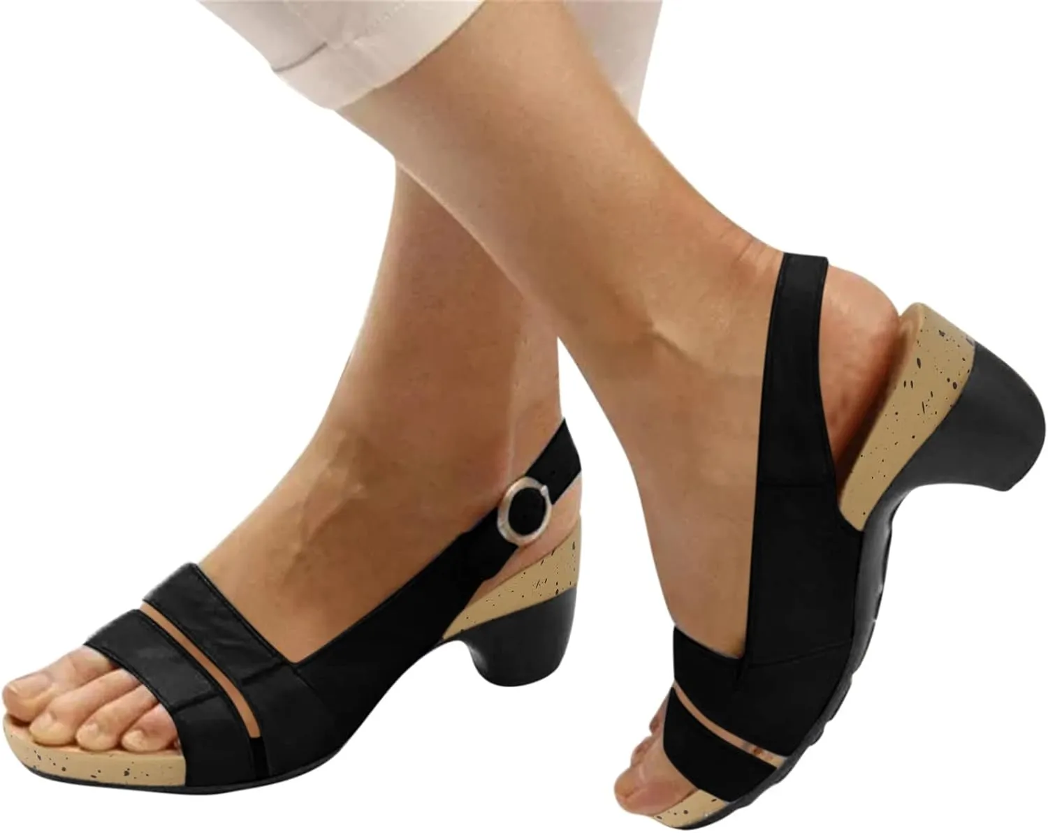 Eduavar Summer Sandals for Women 2023, Sandals Women Dressy Rhinestones Wedge Sandals Open Toe Zip Up Sandals Shoes