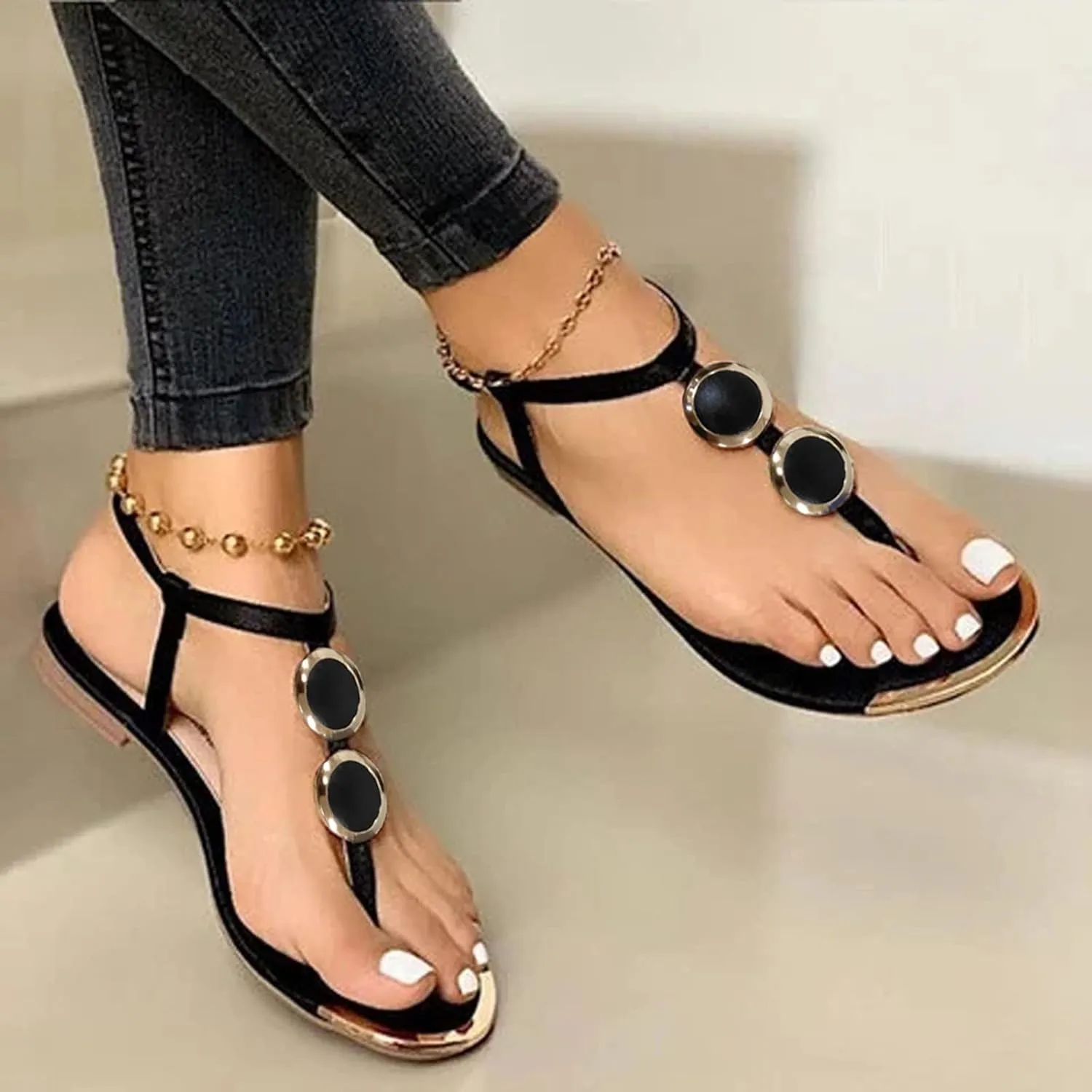 Eduavar Womens Sandals Comfortable, Sandals Women Comfortable Open Toe Flip Flops Summer Fashion Flat Sandals Shoes