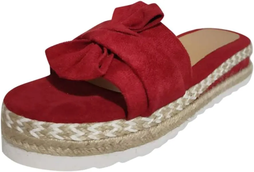 Eduavar Womens Sandals, Sandals Women Dressy Summer Espadrille Platform Sandals Open Toe Bow Tie Sandals