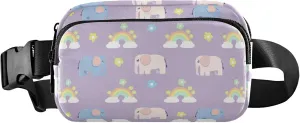 Elephants Rainbow Womens Fanny Pack Waterproof Hip Bag Belt Pouch Cute Waist Purse for Women