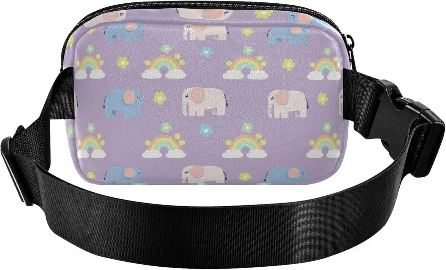 Elephants Rainbow Womens Fanny Pack Waterproof Hip Bag Belt Pouch Cute Waist Purse for Women