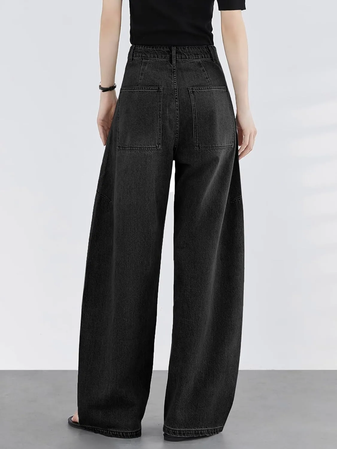 EMMIOL Women Hip Hop Baggy Jeans Wide Leg Mid-Low Waist Jeans Loose Boyfriends Jeans 90s Vintage Denim Pants