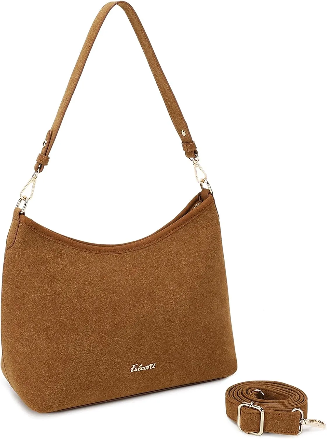 Eslcorri Hobo Bag for Women, PU Leather Crossbody Purse Travel Shoulder Satchel Bags Ladies Tote Handbags with 2 Straps