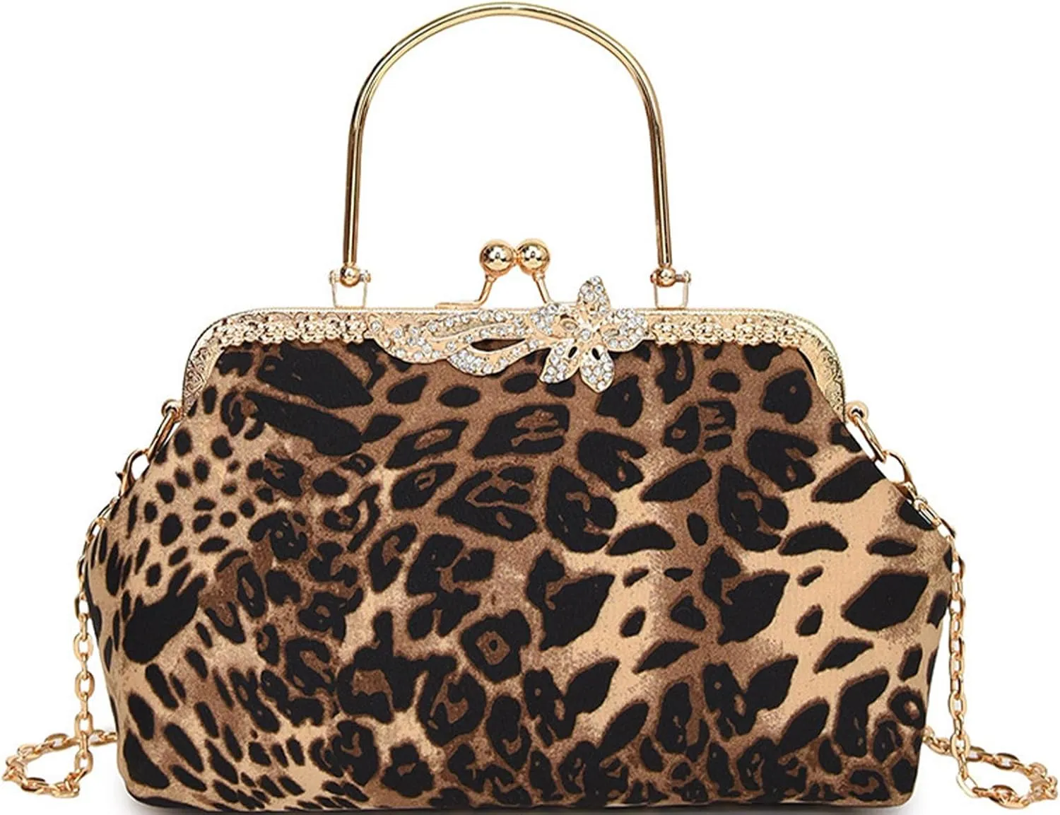 Evening Bag Small Clutch Purses Leopard Purse Formal Wedding Handbag for Women Fashion Crossbody Bags With Chain