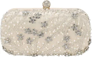 Evening Bags Clutch Purses for Women Formal, Bridal Purses Rhinestone Handbags Shoulder Bag with Chain Sparkly for Wedding Bride Guest Party Apricot