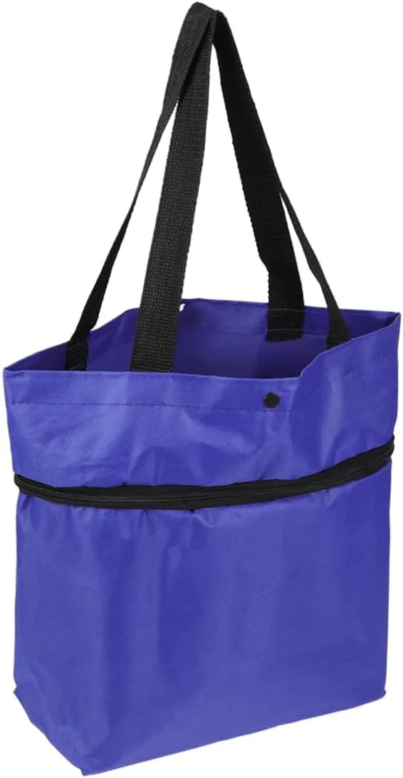 Fashion Collapsible Luggage Cart Portable Folded Shopping Cart for Vegetables Lightweight Organizer Trolley Bag Blue for Travel Sports and Outdoor Activities