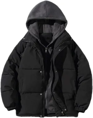Fjnbbiot Women's Winter Jacket Down Cotton Padded Coat Loose Casual Overcoat Female Fashion Hooded Short Parkas