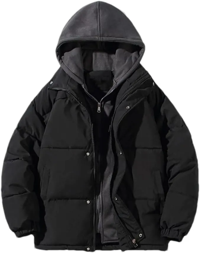 Fjnbbiot Women's Winter Jacket Down Cotton Padded Coat Loose Casual Overcoat Female Fashion Hooded Short Parkas