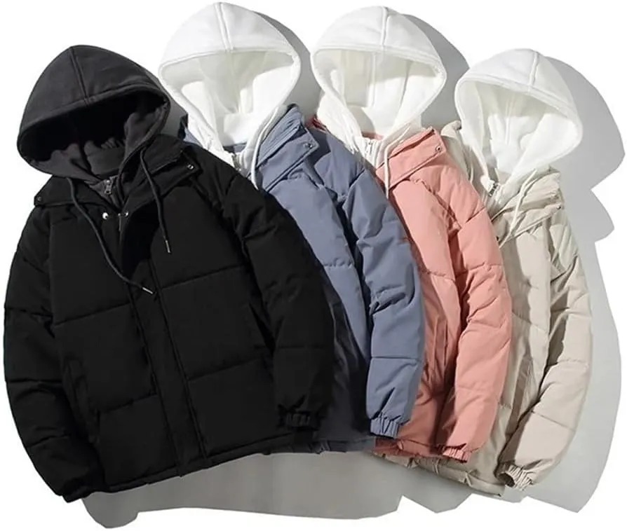 Fjnbbiot Women's Winter Jacket Down Cotton Padded Coat Loose Casual Overcoat Female Fashion Hooded Short Parkas