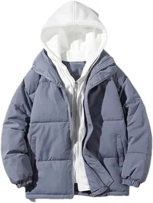 Fjnbbiot Women's Winter Jacket Down Cotton Padded Coat Loose Casual Overcoat Female Fashion Hooded Short Parkas