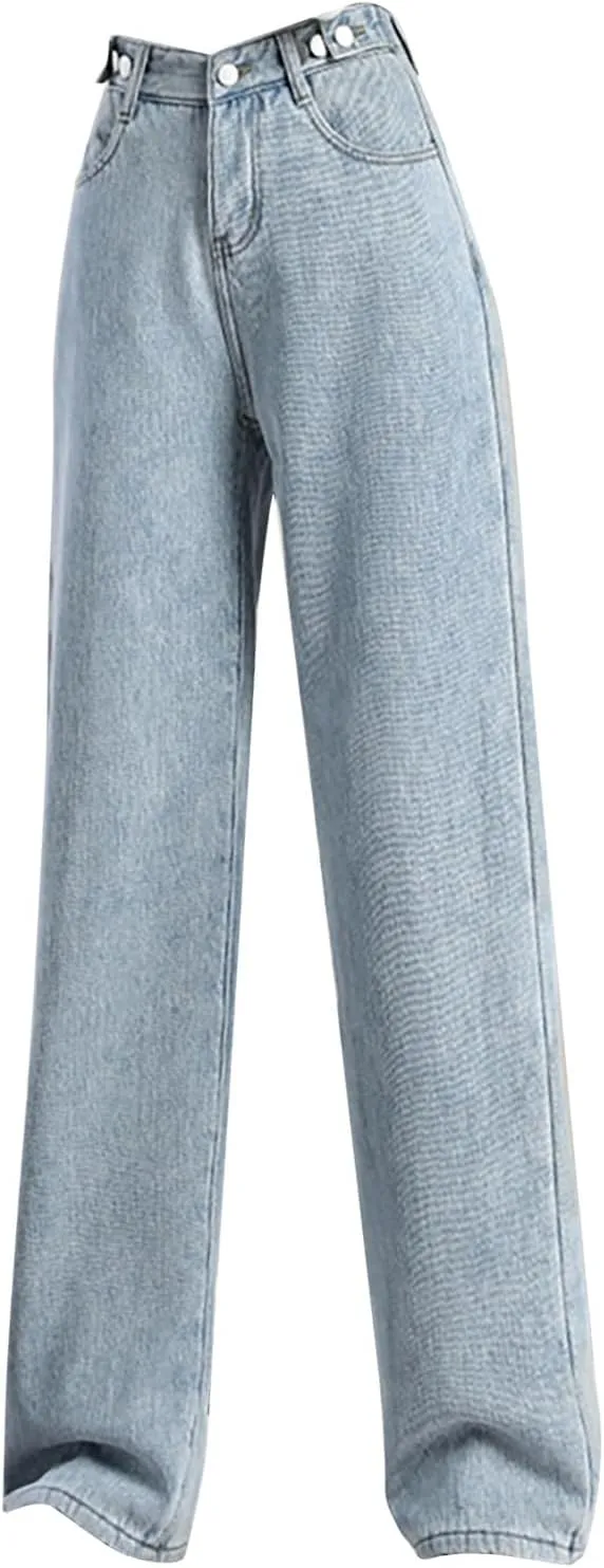 Fleece Lined Jeans Women High Waisted Straight Wide Leg Bootcut Denim Pants Fall Trendy Dressy Casual Plus Size Jean