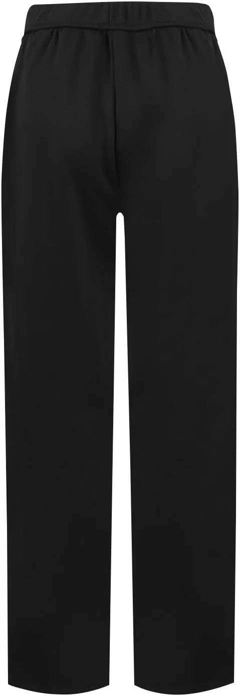 Fleece Straight Leg Sweatpants for Women Elastic High Waisted Joggers Athletic Sweat Pants Lounge Pants with Pockets