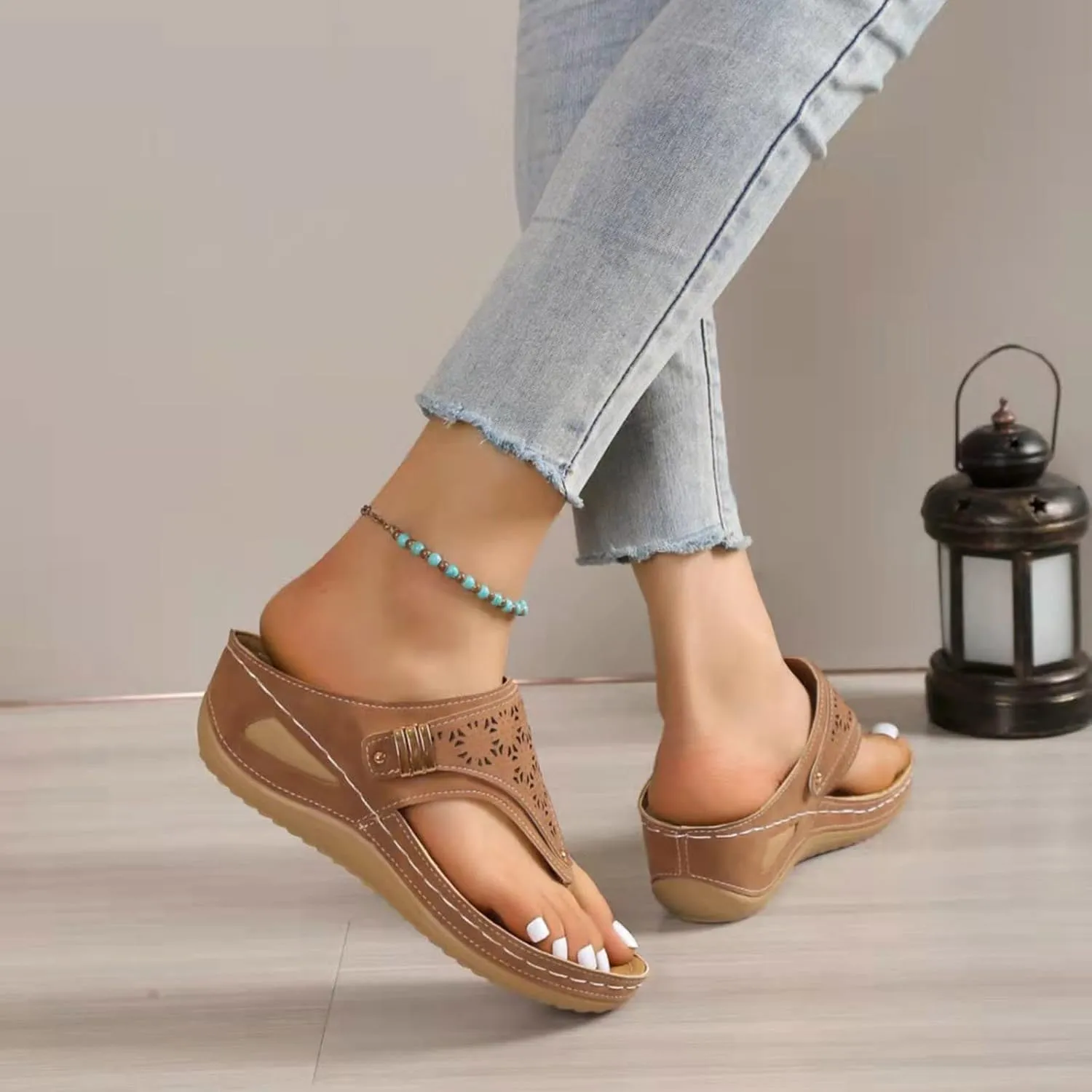 Flip Flops Women Women's Cross Strappy Sandals Womens Sandal Comfortable Flip Flops Arch Support
