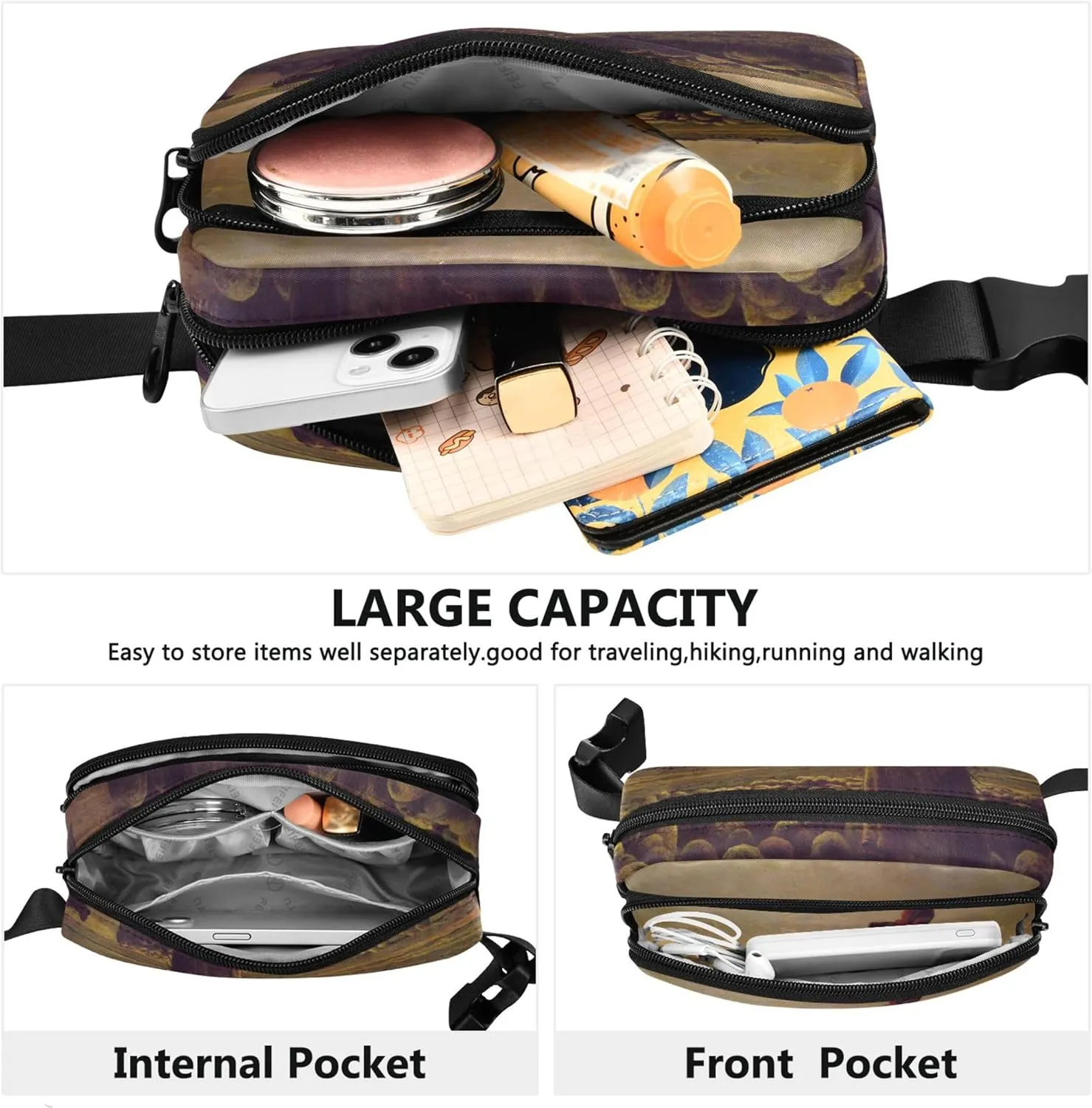 Fran?ois Millet Shepherdess Print Waterproof Fanny Packs Women Hip Bag Belt Pouch Designer Waist Purse for Women