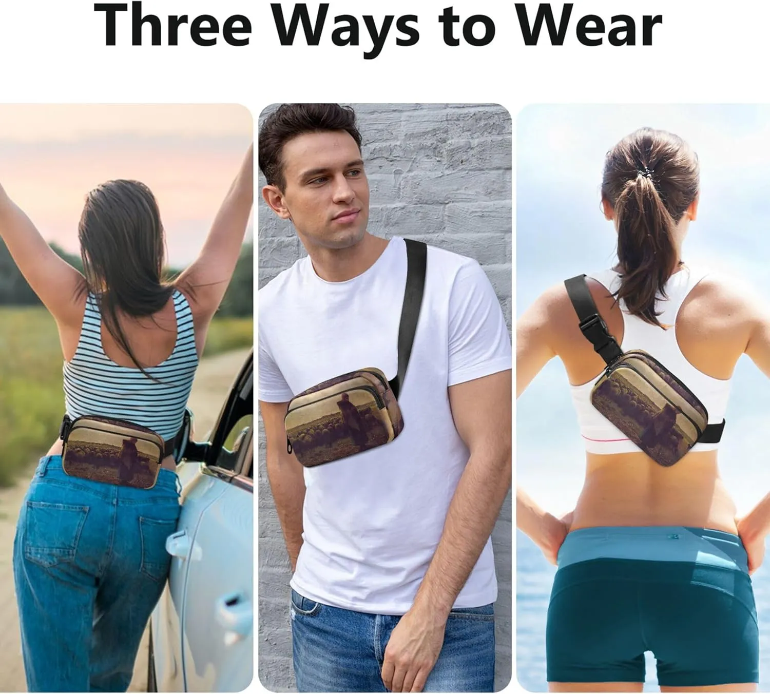 Fran?ois Millet Shepherdess Print Waterproof Fanny Packs Women Hip Bag Belt Pouch Designer Waist Purse for Women