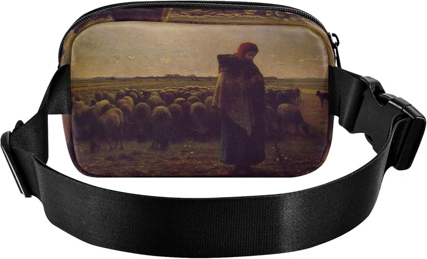 Fran?ois Millet Shepherdess Print Waterproof Fanny Packs Women Hip Bag Belt Pouch Designer Waist Purse for Women