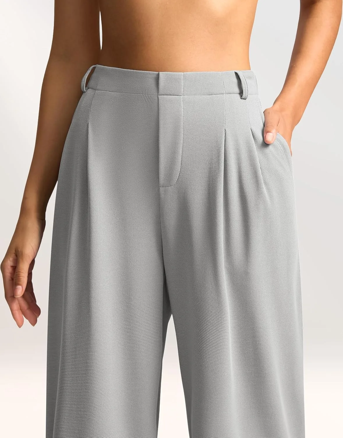 G Gradual Women's Wide Leg Pants High Waisted Waffle Knit Business Casual Slacks 2025 Office Dress Trousers Pants for Women