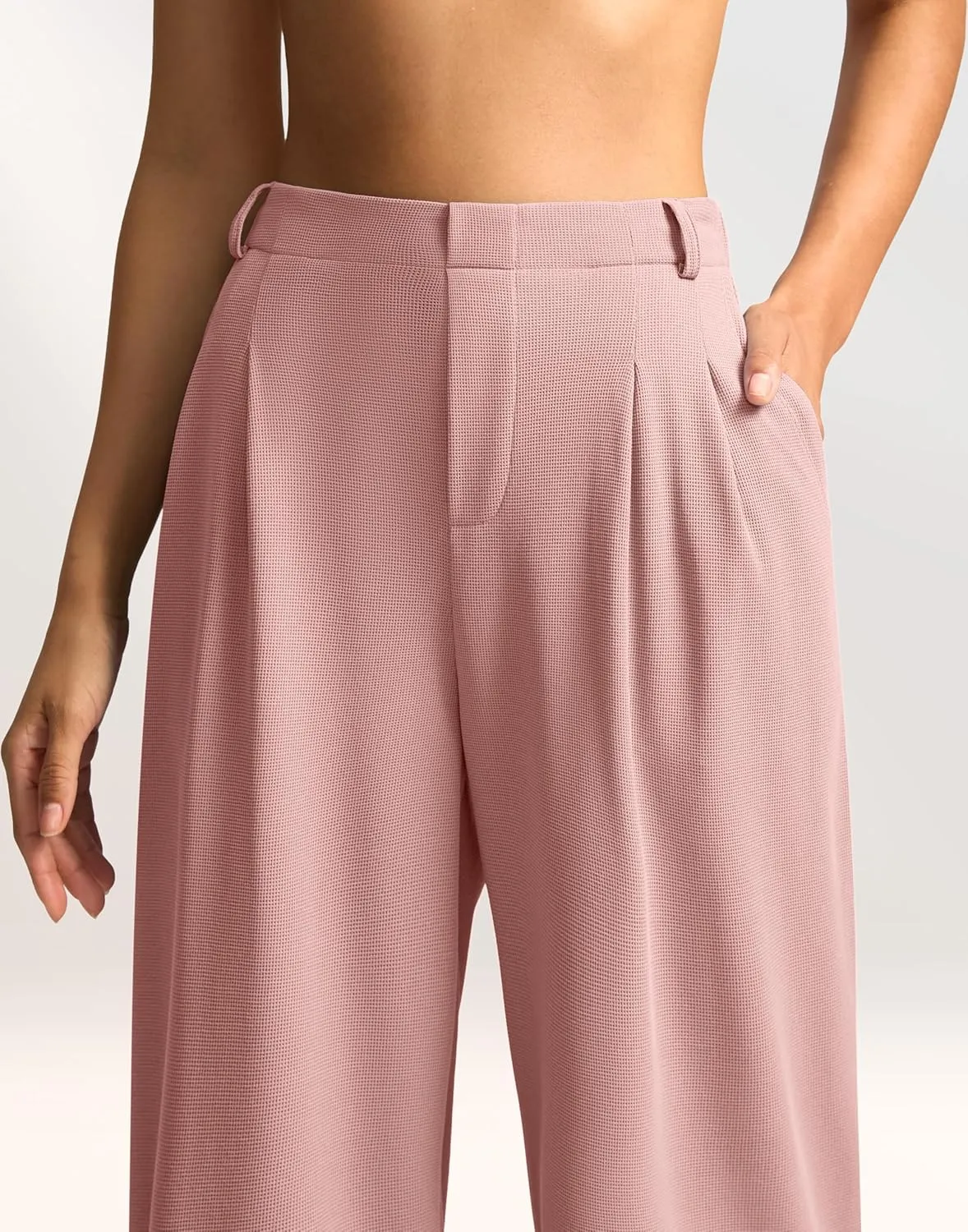 G Gradual Women's Wide Leg Pants High Waisted Waffle Knit Business Casual Slacks 2025 Office Dress Trousers Pants for Women
