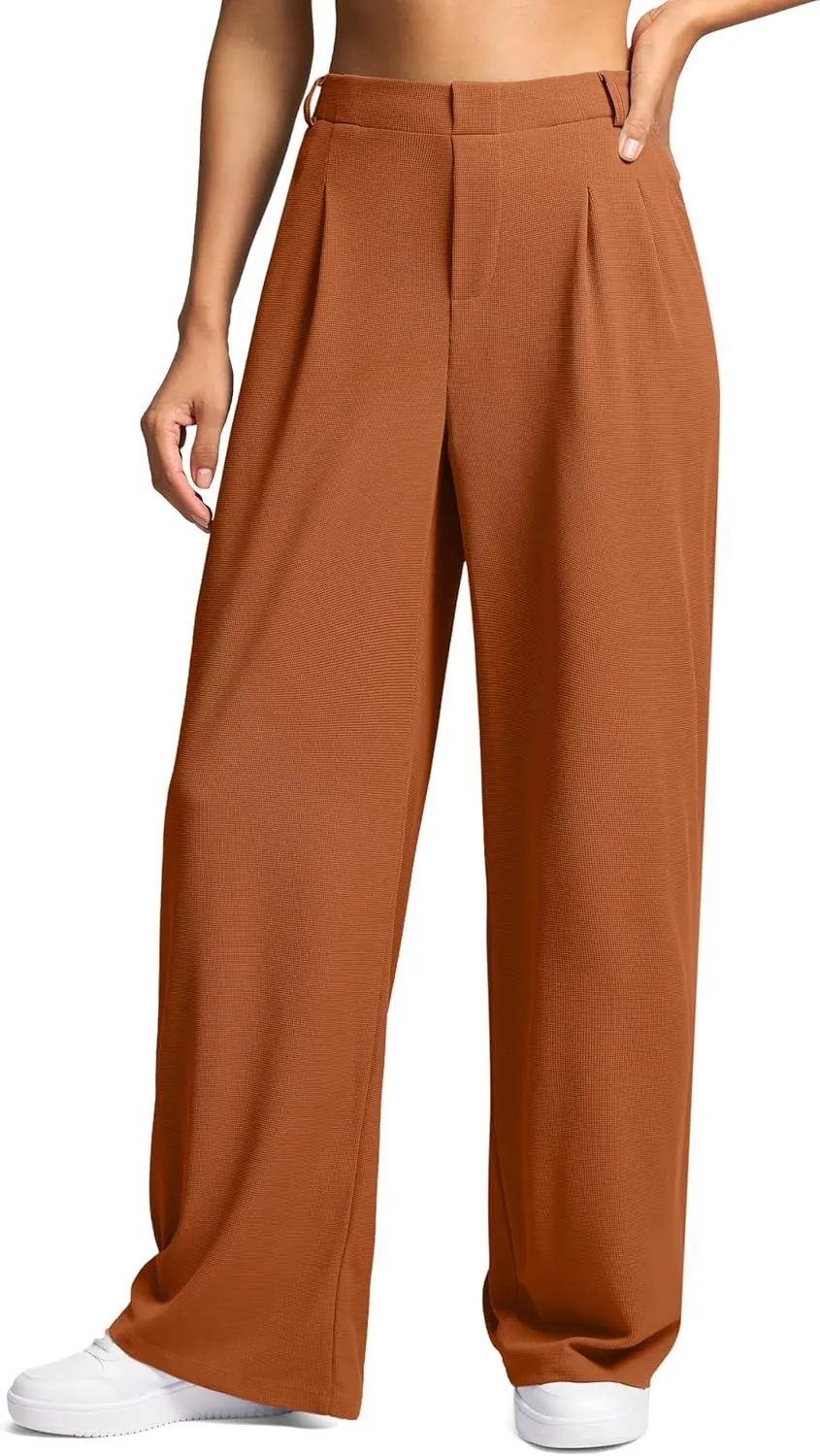 G Gradual Women's Wide Leg Pants High Waisted Waffle Knit Business Casual Slacks 2025 Office Dress Trousers Pants for Women