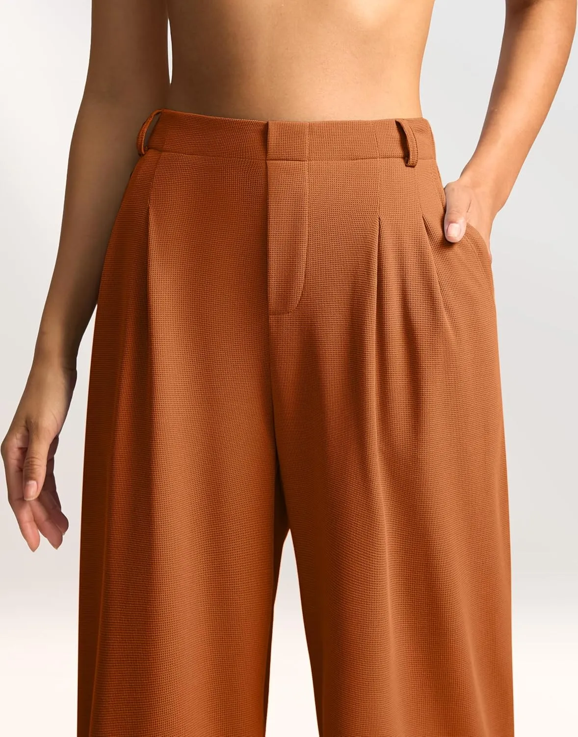 G Gradual Women's Wide Leg Pants High Waisted Waffle Knit Business Casual Slacks 2025 Office Dress Trousers Pants for Women