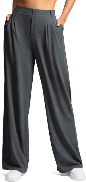 G Gradual Women's Wide Leg Pants High Waisted Waffle Knit Business Casual Slacks 2025 Office Dress Trousers Pants for Women
