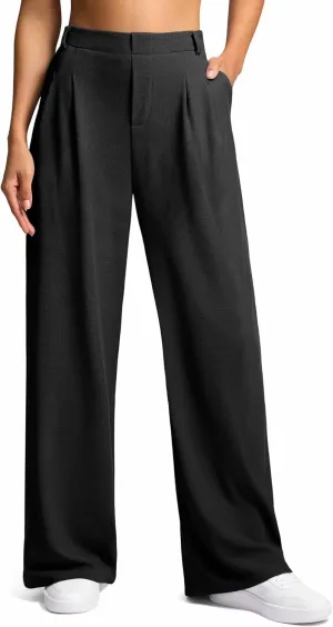 G Gradual Women's Wide Leg Pants High Waisted Waffle Knit Business Casual Slacks 2025 Office Dress Trousers Pants for Women