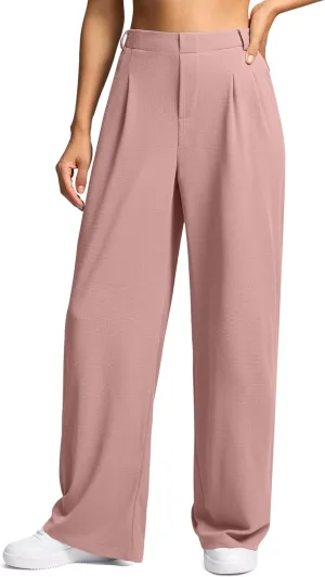 G Gradual Women's Wide Leg Pants High Waisted Waffle Knit Business Casual Slacks 2025 Office Dress Trousers Pants for Women