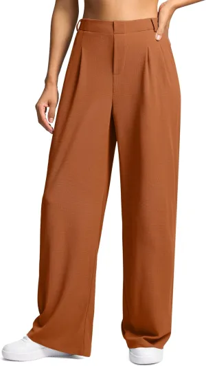 G Gradual Women's Wide Leg Pants High Waisted Waffle Knit Business Casual Slacks 2025 Office Dress Trousers Pants for Women