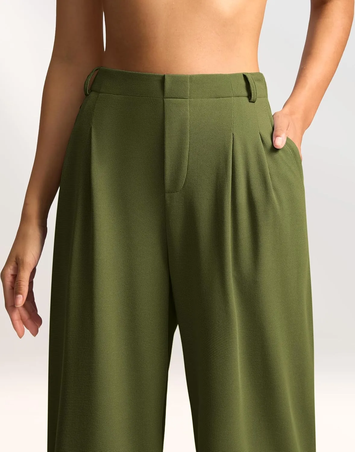 G Gradual Women's Wide Leg Pants High Waisted Waffle Knit Business Casual Slacks 2025 Office Dress Trousers Pants for Women