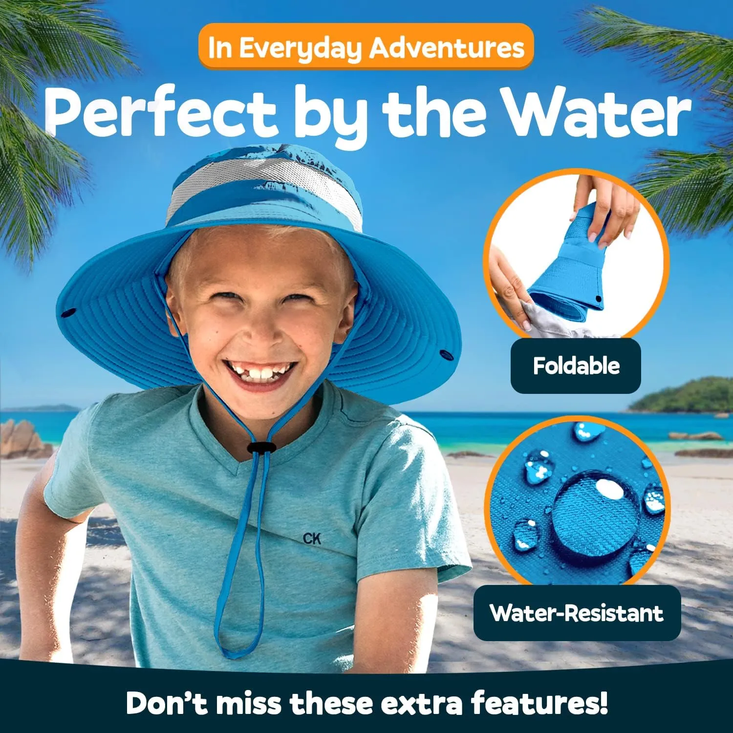 GearTOP Safari Hats for Kids UPF 50  Kids Sun Hats Boys & Girls Bucket Hat