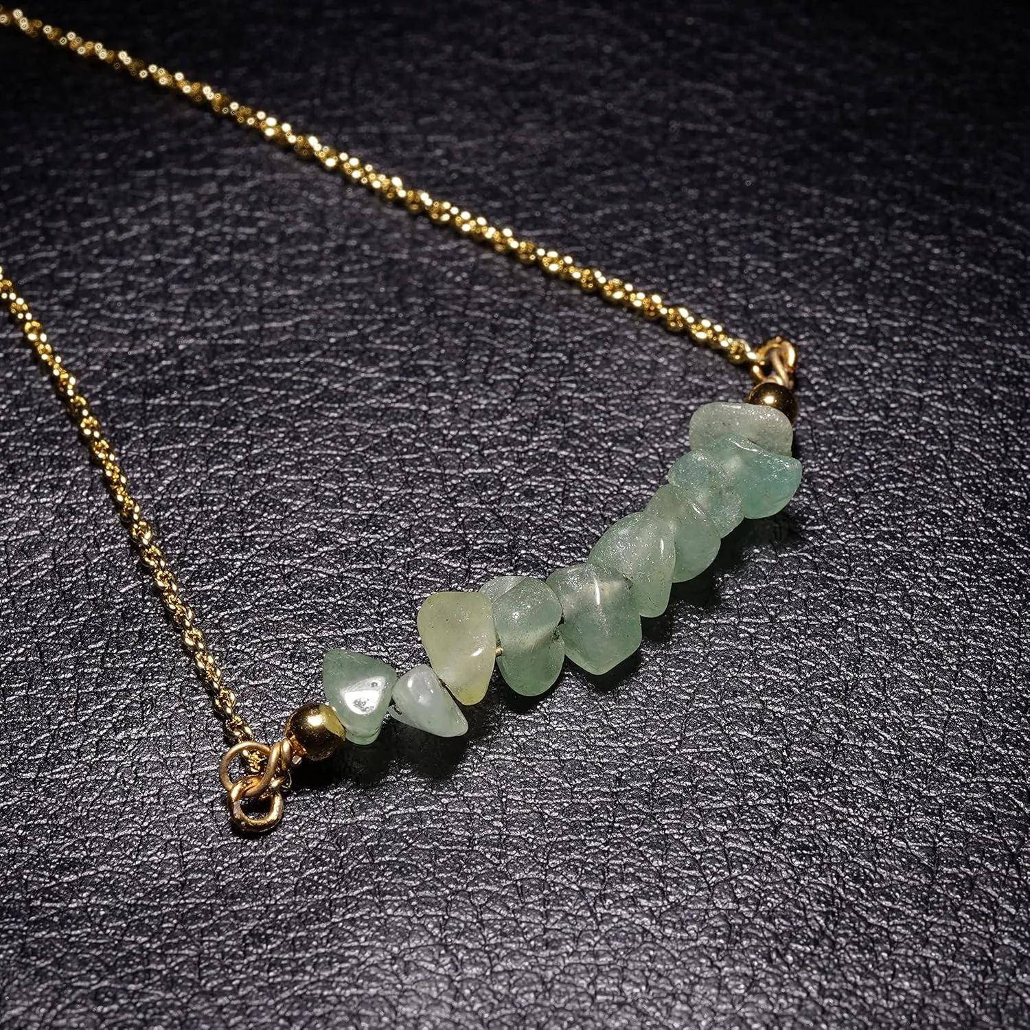 Gemstone Bar Necklaces for Women Gold Silver Plated Crystal Stone Beaded Necklace Pendant Dainty Choker Necklaces for Jewelry Gift
