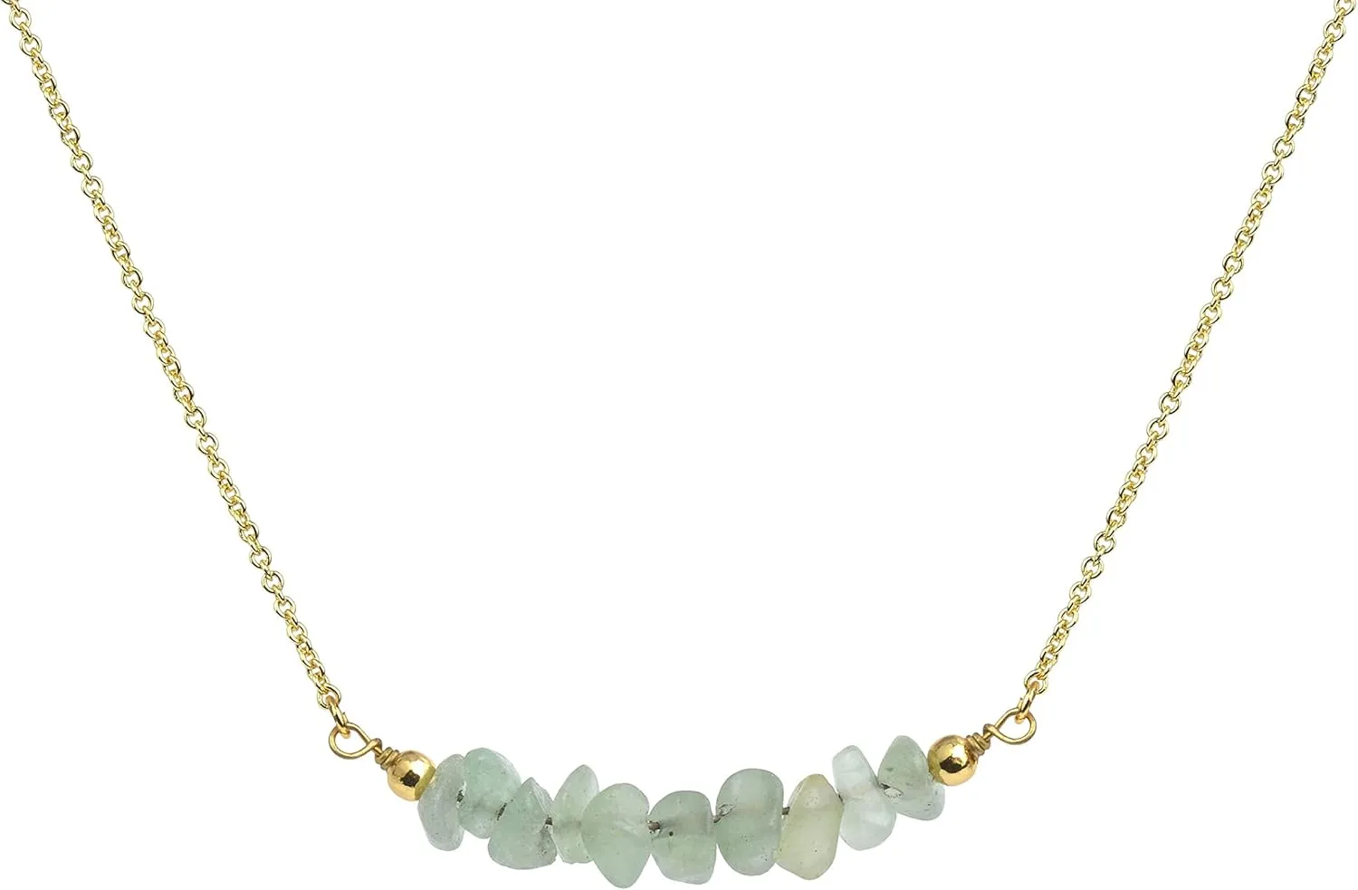 Gemstone Bar Necklaces for Women Gold Silver Plated Crystal Stone Beaded Necklace Pendant Dainty Choker Necklaces for Jewelry Gift