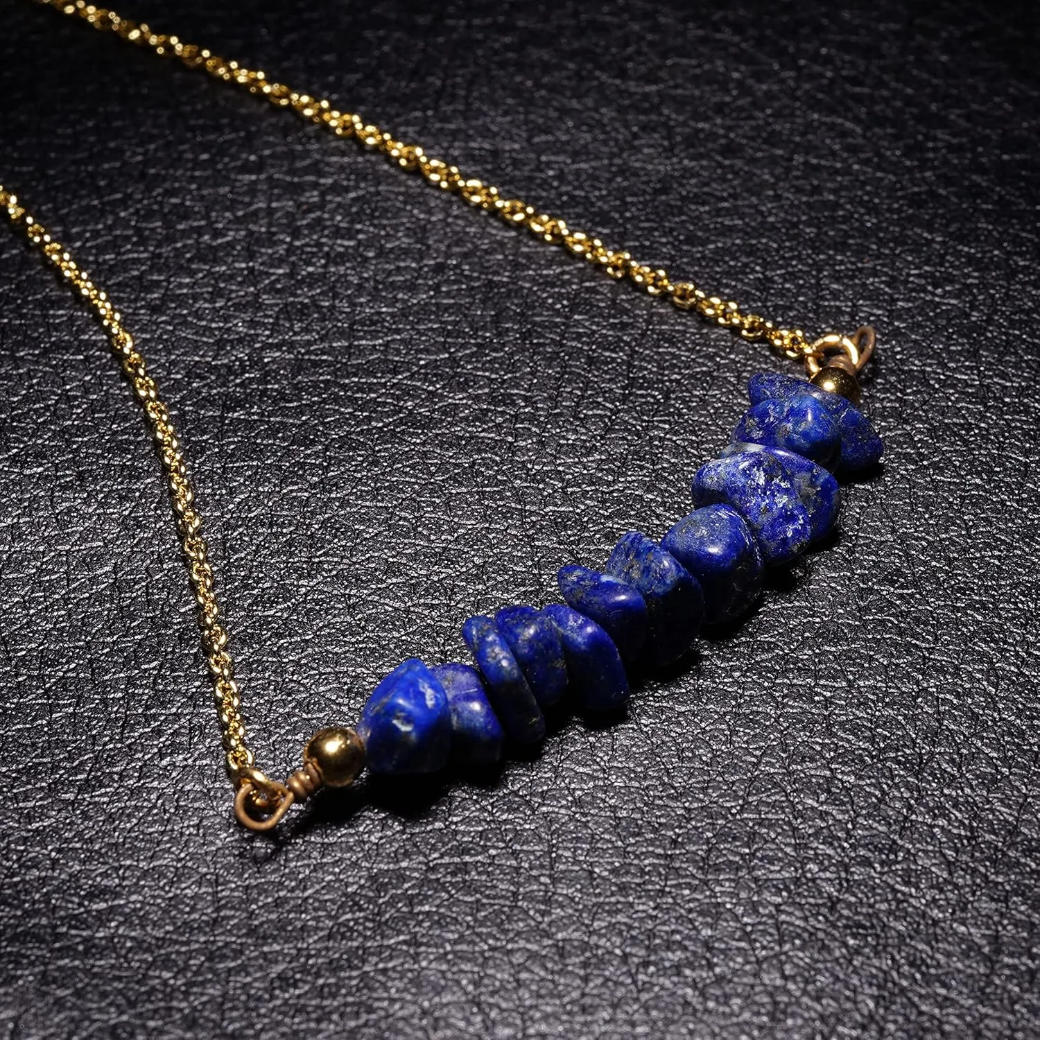 Gemstone Bar Necklaces for Women Gold Silver Plated Crystal Stone Beaded Necklace Pendant Dainty Choker Necklaces for Jewelry Gift
