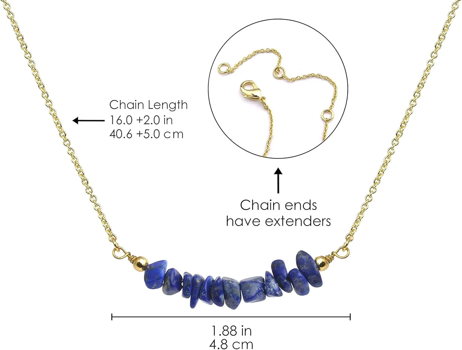 Gemstone Bar Necklaces for Women Gold Silver Plated Crystal Stone Beaded Necklace Pendant Dainty Choker Necklaces for Jewelry Gift