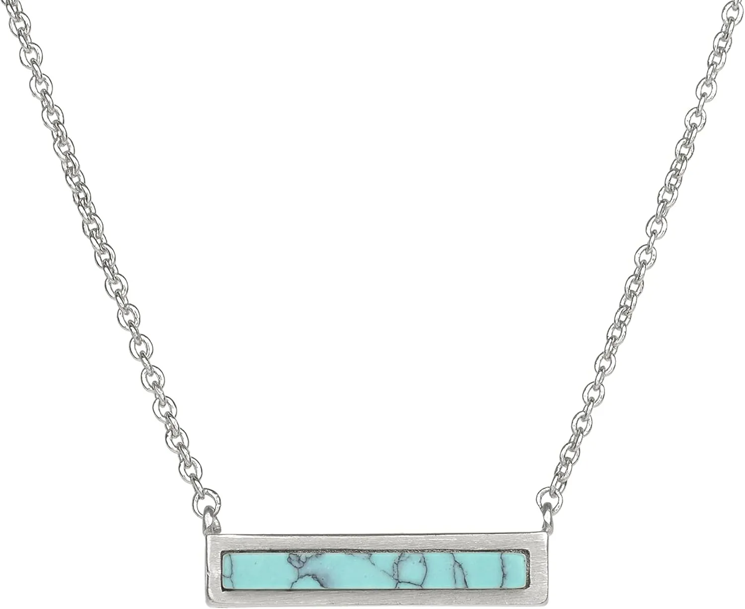 Gemstone Bar Necklaces for Women Gold Silver Plated Simulated Turquoise Necklace Pendant Triangle Square Necklaces Dainty Choker Necklace Jewelry Gift