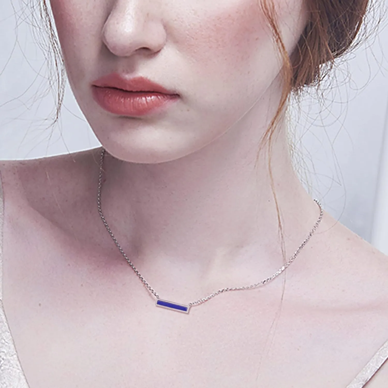 Gemstone Bar Necklaces for Women Gold Silver Plated Simulated Turquoise Necklace Pendant Triangle Square Necklaces Dainty Choker Necklace Jewelry Gift