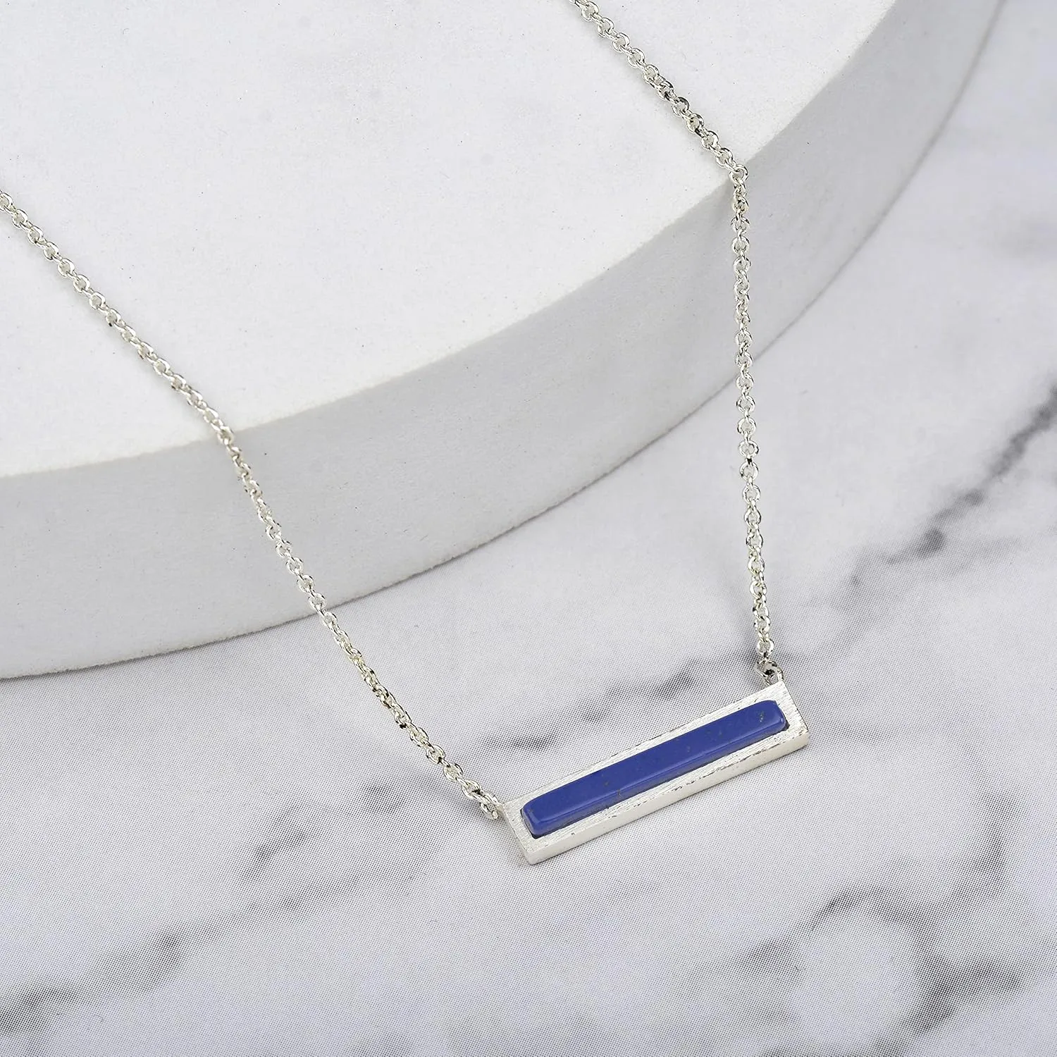 Gemstone Bar Necklaces for Women Gold Silver Plated Simulated Turquoise Necklace Pendant Triangle Square Necklaces Dainty Choker Necklace Jewelry Gift