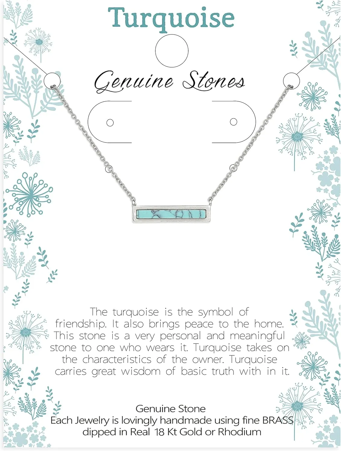 Gemstone Bar Necklaces for Women Gold Silver Plated Simulated Turquoise Necklace Pendant Triangle Square Necklaces Dainty Choker Necklace Jewelry Gift