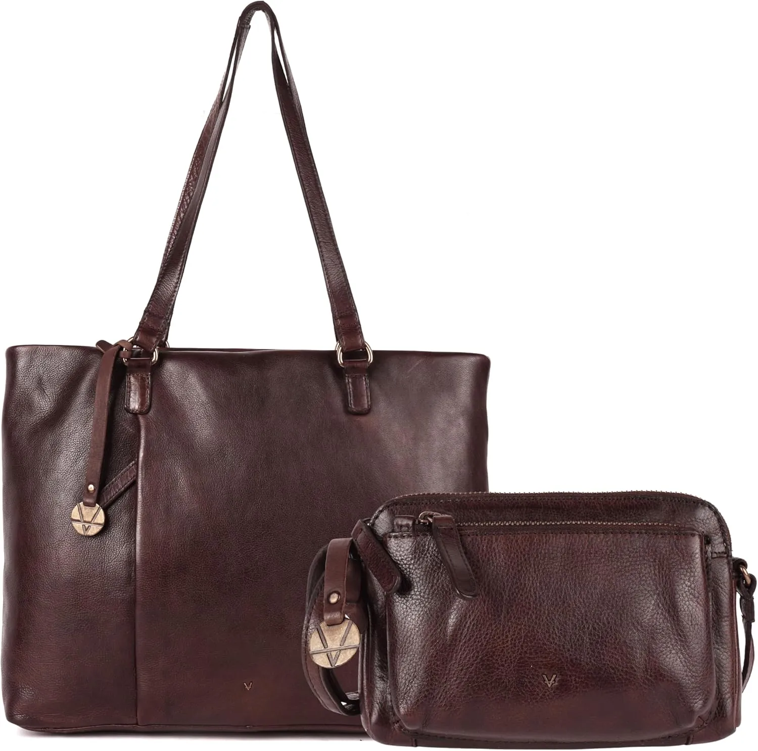 Genuine Italian Leather Bag Collection - Tote, Crossbody, and Satchel Purses - Ladies' Shoulder Bags with Top Handle & Adjustable Strap - Stylish and Versatile for Casual or Office Use
