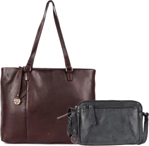 Genuine Italian Leather Bag Collection - Tote, Crossbody, and Satchel Purses - Ladies' Shoulder Bags with Top Handle & Adjustable Strap - Stylish and Versatile for Casual or Office Use